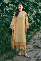 GARNET - 3PC LAWN EMBROIDERED SHIRT WITH KHADDI NET EMBROIDERED DUPATTA AND TROUSER - HZG2794