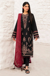 JAZMIN - 3PC DHANAK EMBROIDERED SHIRT WITH MANAAR PRINTED DUPATTA AND TROUSER - HZG2452