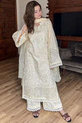 IZNIK - 3PC LAWN EMBROIDERED SHIRT WITH ORGANZA EMBROIDERED DUPATTA AND TROUSER - HZG2888