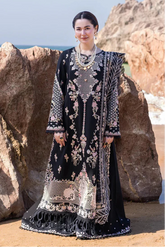 QALAMKAR - 3PC LAWN EMBROIDERED SHIRT WITH PRINTED SLUB NET DUPATTA AND TROUSER - HZG3103