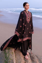 CROSS STITCH - 3PC DHANAK EMBROIDERED SHIRT WITH DHANAK EMBROIDERED SHAWL AND TROUSER - HZU2530