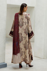 BAROQUE - 3PC KARANDI PRINTED SHIRT WITH KARANDI PRINTED SHAWL AND TROUSER - HZG3148