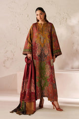 BAROQUE - 3PC KARANDI PRINTED SHIRT WITH KARANDI PRINTED SHAWL AND TROUSER - HZG3155