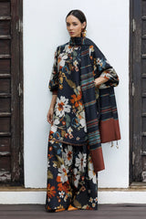 BAROQUE - 3PC KARANDI PRINTED SHIRT WITH KARANDI PRINTED SHAWL AND TROUSER - HZG3138