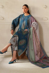 BAROQUE - 3PC KARANDI PRINTED SHIRT WITH KARANDI PRINTED SHAWL AND TROUSER - HZG3150