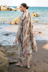 BAROQUE - 3PC KARANDI PRINTED SHIRT WITH KARANDI PRINTED DUPATTA AND TROUSER - HZU2514