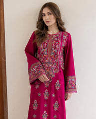 JAZMIN - 2PC DHANAK EMBROIDERED SHIRT WITH DHANAK TROUSER - HZG1472