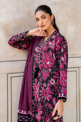 BAROQUE - 3PC KHADDAR PRINTED SHIRT WITH PRINTED DUPATTA AND TROUSER - HZG1864