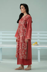 SERAN - 3PC DHANAK EMBROIDERED SHIRT WITH TWILL PRINTED SHAWL AND TROUSER - HZG2608