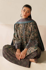 BAROQUE - 3PC VISCOSE PRINTED SHIRT WITH VISCOSE PRINTED DUPATTA AND TROUSER - HZU2522