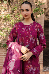 BAROQUE - 3PC KHADDAR PRINTED SHIRT WITH KHADDAR PRINTED DUPATTA AND TROUSER - HZU2553