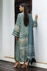 BAROQUE - 3PC KARANDI PRINTED SHIRT WITH KARANDI PRINTED SHAWL AND TROUSER - HZG3144