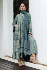 BAROQUE - 3PC KARANDI PRINTED SHIRT WITH KARANDI PRINTED SHAWL AND TROUSER - HZG3144