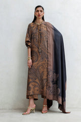 BAROQUE - 3PC KARANDI PRINTED SHIRT WITH KARANDI PRINTED SHAWL AND TROUSER - HZG3149