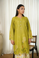 ETHNC - 2PC SILK PRINTED SHIRT WITH SILK PRINTED TROUSER - HZU2502