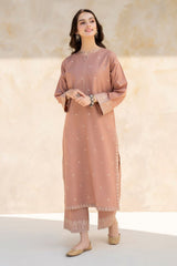 JAZMIN - 2PC DHANAK EMBROIDERED SHIRT WITH LAWN DHANAK TROUSER - HZG1849
