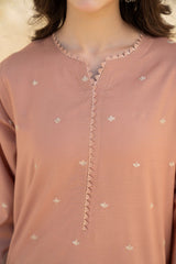 JAZMIN - 2PC DHANAK EMBROIDERED SHIRT WITH LAWN DHANAK TROUSER - HZG1849