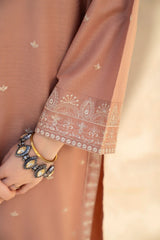 JAZMIN - 2PC DHANAK EMBROIDERED SHIRT WITH LAWN DHANAK TROUSER - HZG1849