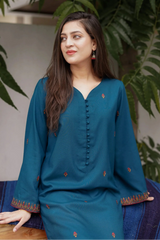 AISLING - 2PC DHANAK EMBROIDERED SHIRT AND TROUSER - HZG2394