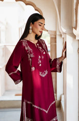 BATIK - 2PC DHANAK EMBROIDERED SHIRT AND TROUSER - HZG1796