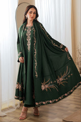 BATIK - 3PC DHANAK EMBROIDERED SHIRT DHANAK EMBROIDERED SHAWL AND TROUSER - HZG3160