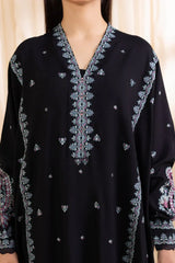 SAPPHIRE - 3PC DHANAK EMBROIDERED SHIRT WITH DHANAK EMBROIDERED DUPATTA AND TROUSER - HZG2353