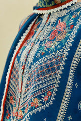 ZARA SHAH JAHAN - 3PC DHANAK EMBROIDERED SHIRT WITH TWILL PRINTED SHAWL AND TROUSER - HZG1653