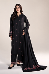 BATIK - 3PC DHANAK EMBROIDERED SHIRT DHANAK EMBROIDERED SHAWL AND TROUSER - HZG3165